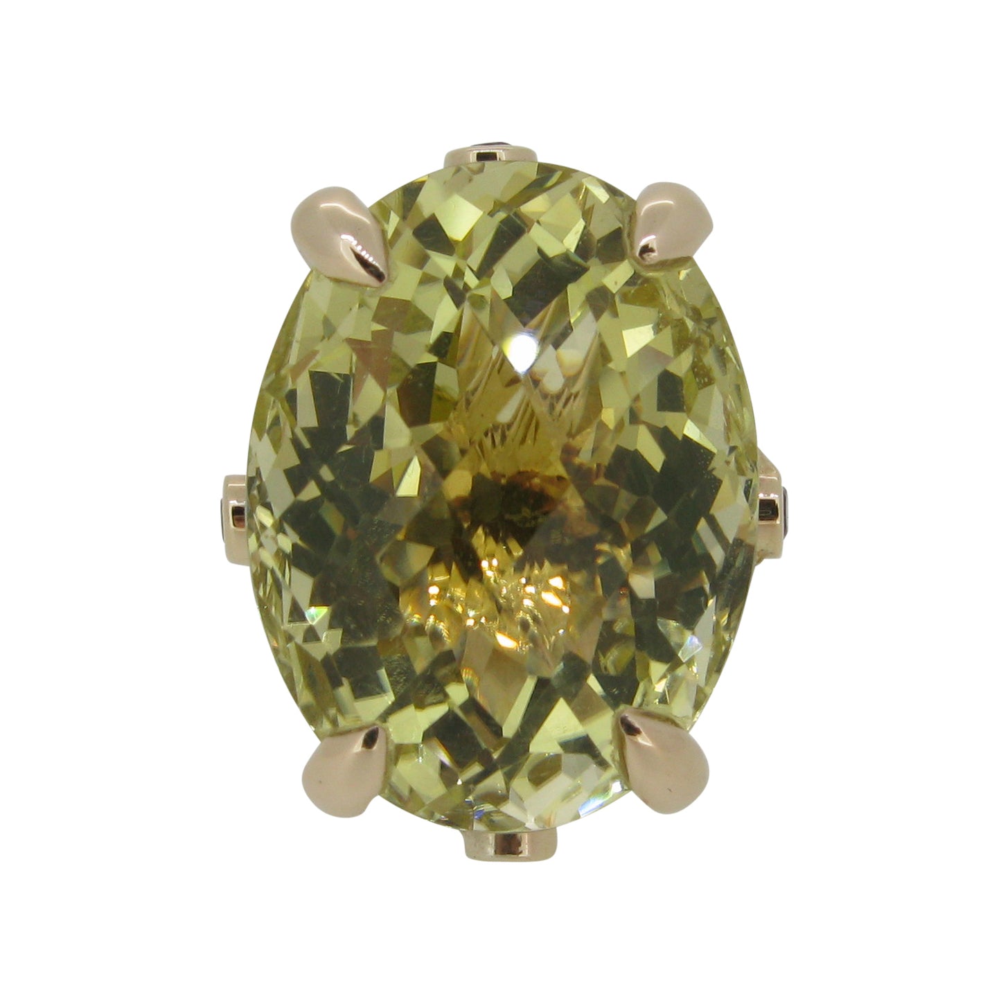 Large Rock Ring with Lemon Quartz and Rhodolite Garnets in 9ct Ina Gold