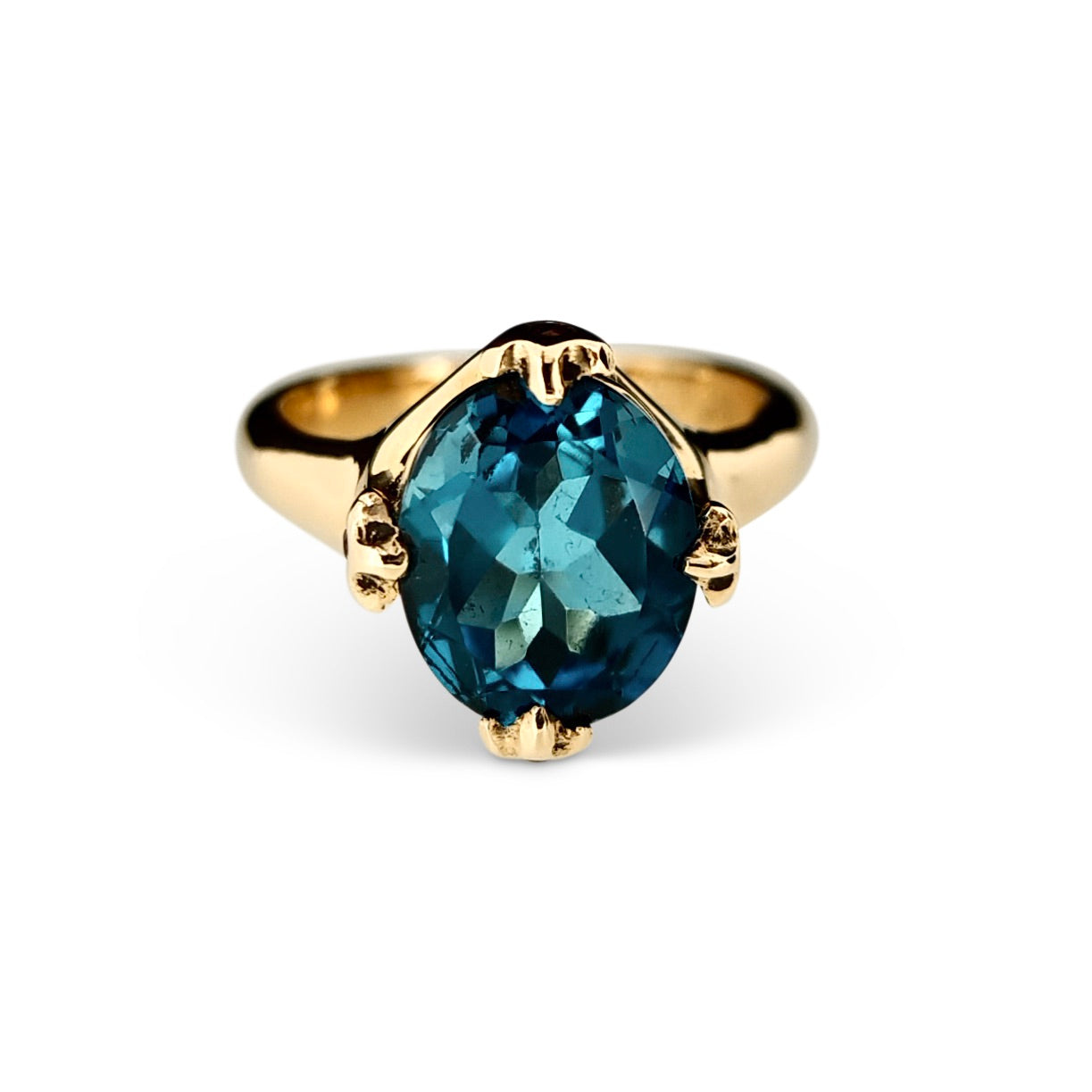 Majesty Ring with London Blue Topaz and Rubies in 9ct Ina Gold