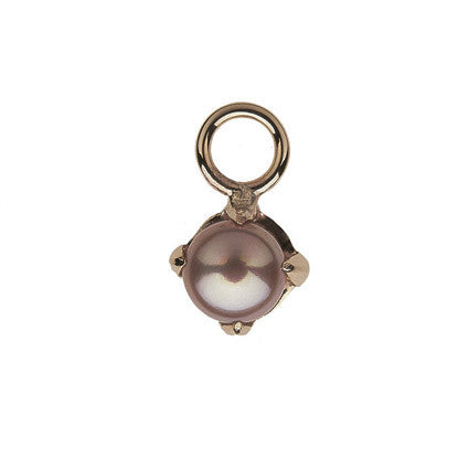 Claw Stone Drop with Pink Freshwater Pearl in 9ct Ina Gold