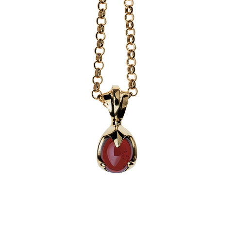 Siren Pendant with Garnet in 9ct Ina Gold