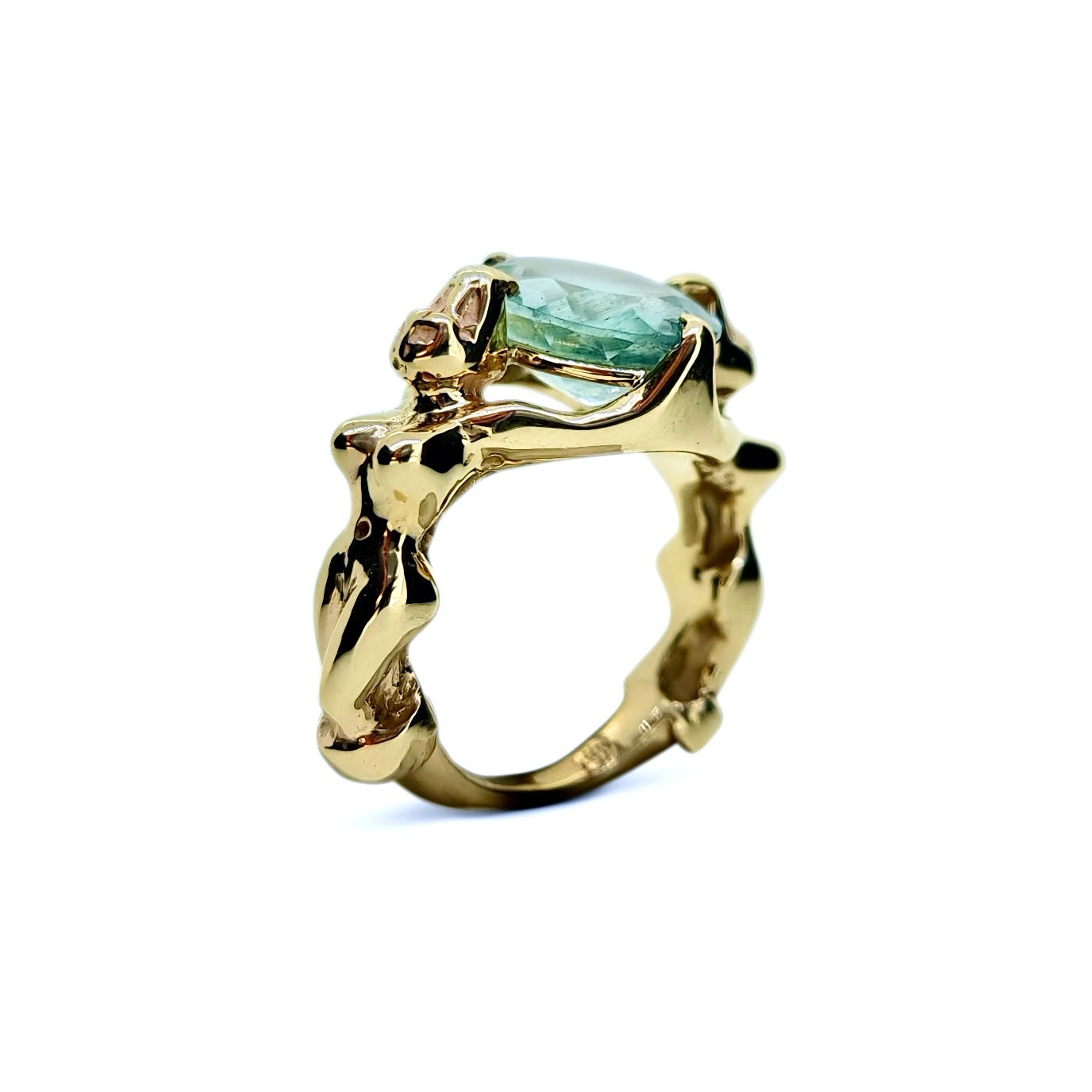 Goddess Ring with Aquamarine in 9ct Ina Gold