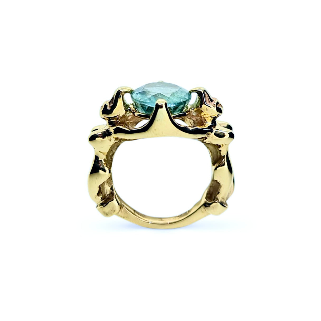 Goddess Ring with Aquamarine in 9ct Ina Gold