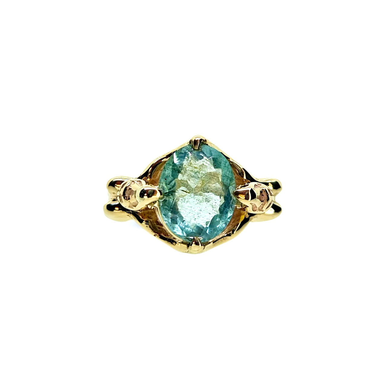 Goddess Ring with Aquamarine in 9ct Ina Gold