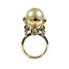 Anchor Ring with Silver Tahitian Pearl in 9ct Ina Gold