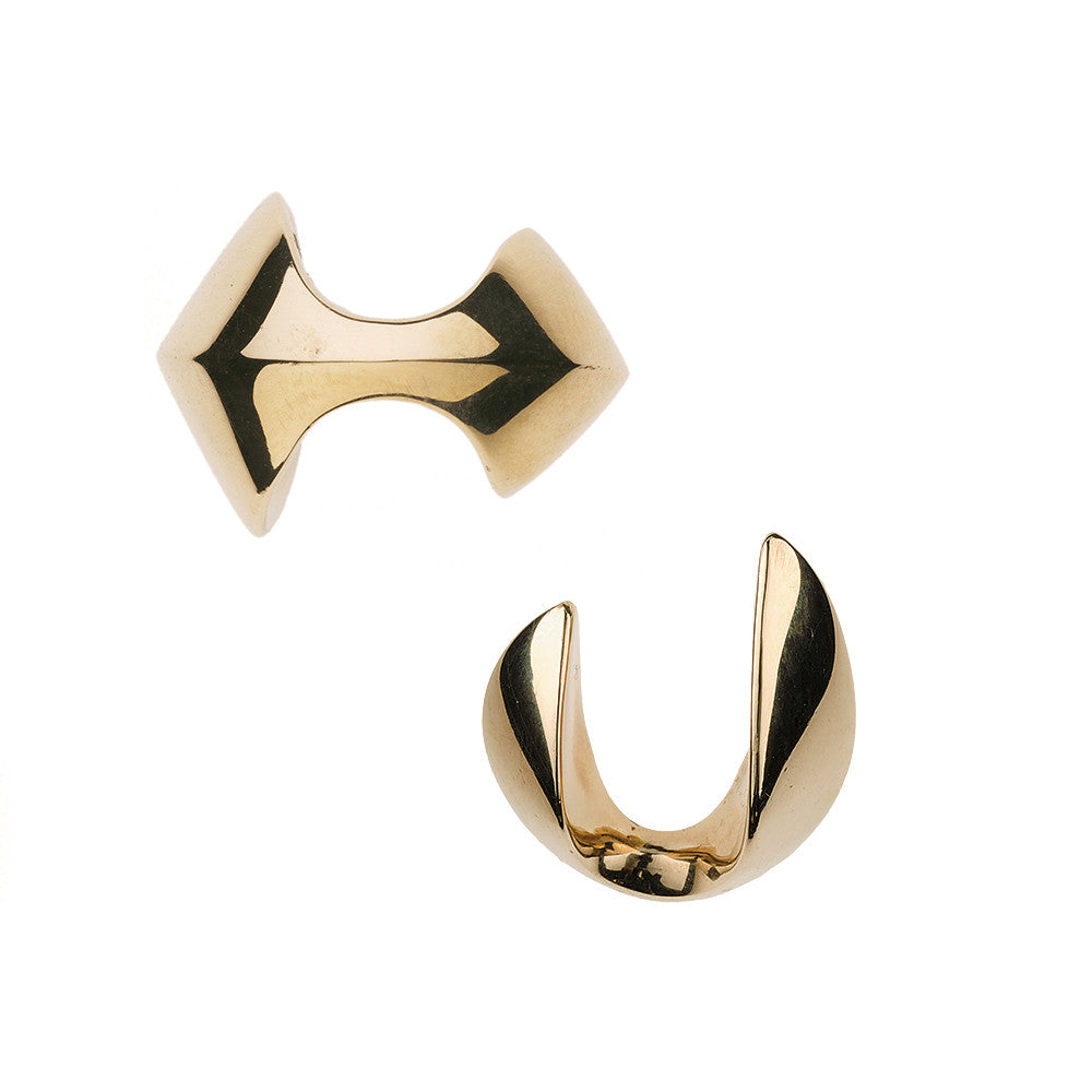 Leaf Cufflink in 9ct Ina Gold