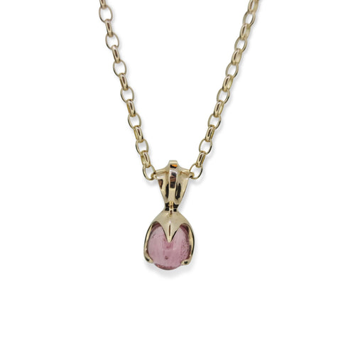 Siren Pendant with Pink Tourmaline in 9ct Ina Gold