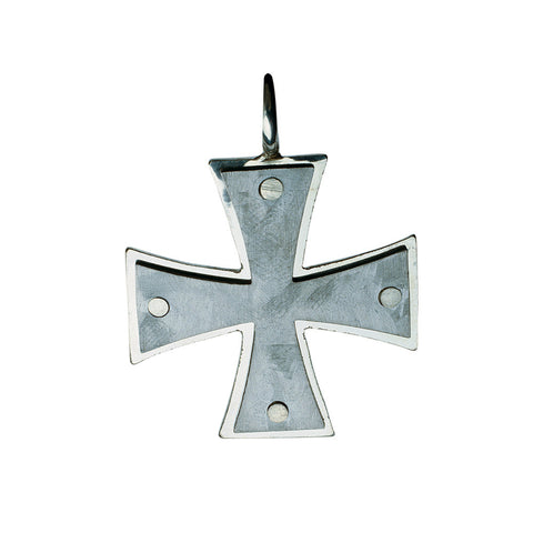 Maltese Cross Pendant - pictured in Titanium and Sterling Silver
