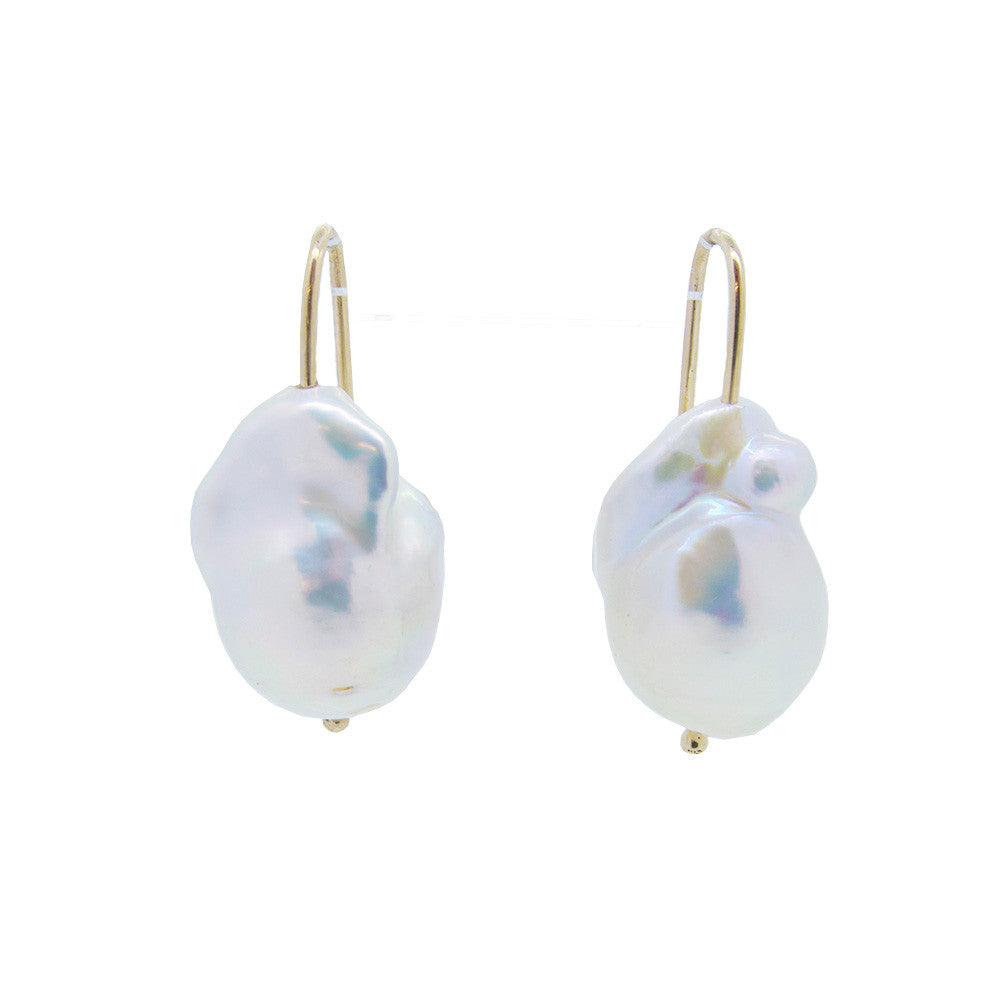 Hook Earrings with Freshwater Keshi Pearls