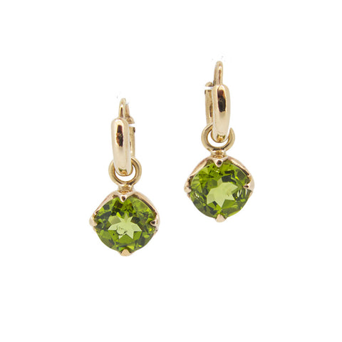 Stone Claw Drops with Facetted Peridot, 9ct, Pair