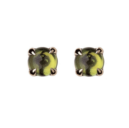 Claw Stone Stud with cabochon Peridot in 9ct Ina Gold