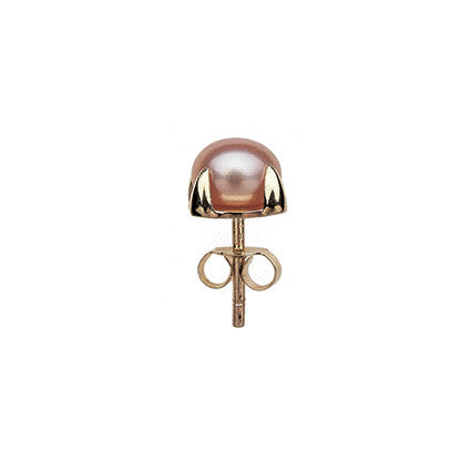 Claw Stone Stud with Pink Pearl in 9ct Ina Gold