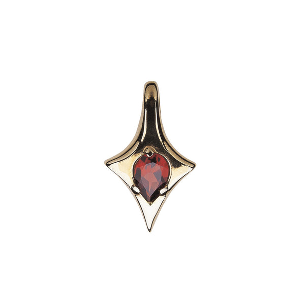 Facetted Drop Pendant Garnet in 9ct Ina Gold