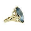 Large Majesty Ring with Chequerboard Aquamarine in 9ct Ina Gold