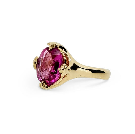 Majesty Ring with Rubellite Tourmaline in 9ct Ina Gold