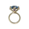 Queen Ring with London Blue Topaz and Rhodolite Garnets in 9ct Gold