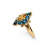 Rita Ring with Citrine and London Blue Topaz in 9ct Ina Gold