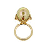 Queen Ring with Gold South Sea Pearl and Golden Sapphires