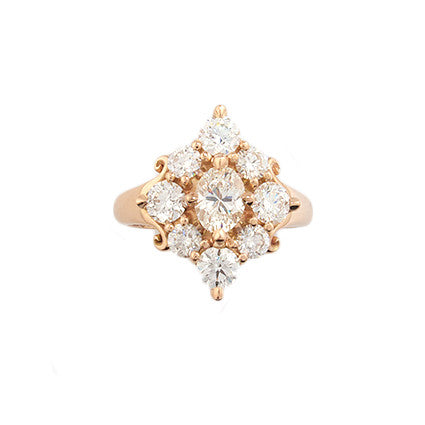 Rita Ring with Diamonds in 18ct Rose gold