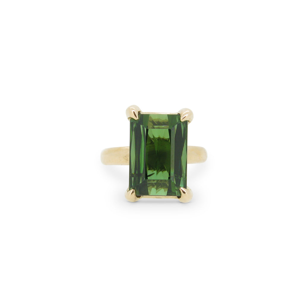The Rock Ring with Green Tourmaline in 9ct Ina Gold