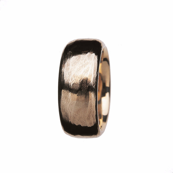 Grinder Ring Small File Finish in 9ct Ina Gold