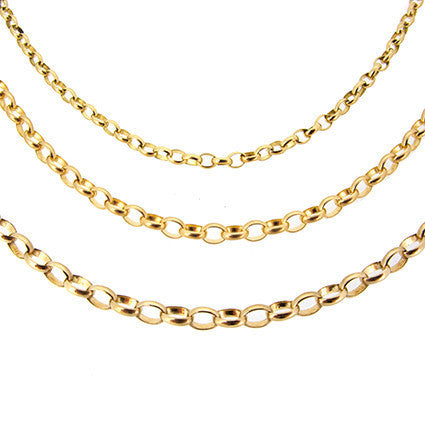 Large Oval Belcher Chain 50cm in 9ct