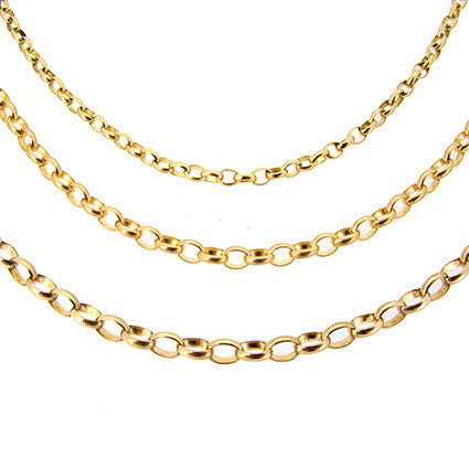 Medium Oval Belcher Chain 50cm in 9ct