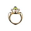 Love Ring with Peridot and Pink Pearls in 9ct Ina Gold